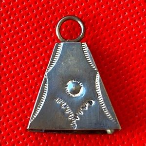 Vintage sterling silver working bell pendant